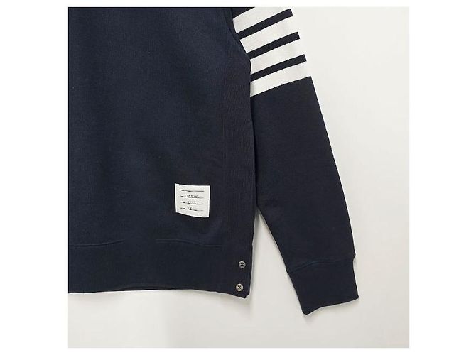 Thom Browne Klassische Sweatshirt Navy Diagonal Armband Tasche Blau - Ansicht 5
