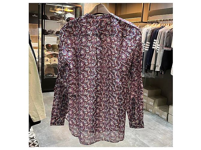 Isabel Marant MEXIKA Blumenbluse mit Tasche Weiß - Ansicht 11
