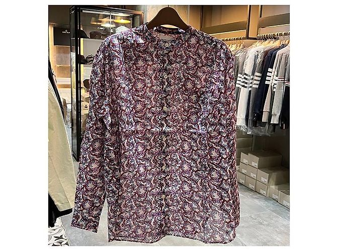 Isabel Marant MEXIKA Blumenbluse mit Tasche Weiß - Ansicht 2