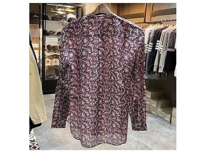 Isabel Marant MEXIKA Blumenbluse mit Tasche Weiß - Ansicht 3