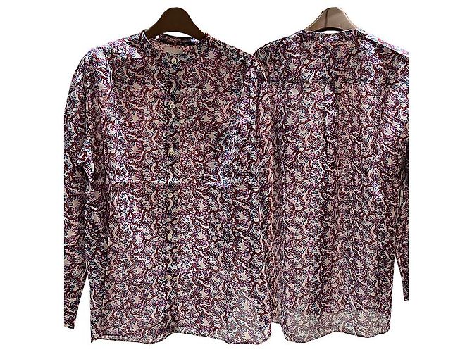Isabel Marant MEXIKA Blumenbluse mit Tasche Weiß - Ansicht 9