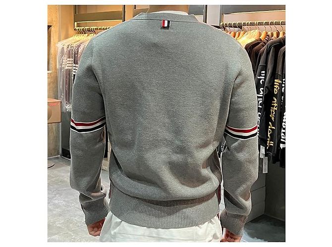 Thom Browne Milano Streifen Strickarmband Cardigan Braun - Ansicht 5