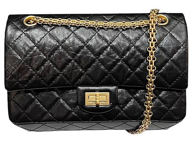 Chanel Vintage Gold Medium Flap Schultertasche Schwarz (VG BK) - Ansicht 12