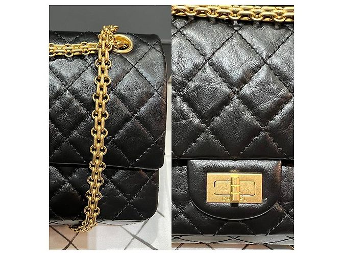 Chanel Vintage Gold Medium Flap Schultertasche Schwarz (VG BK) - Ansicht 20
