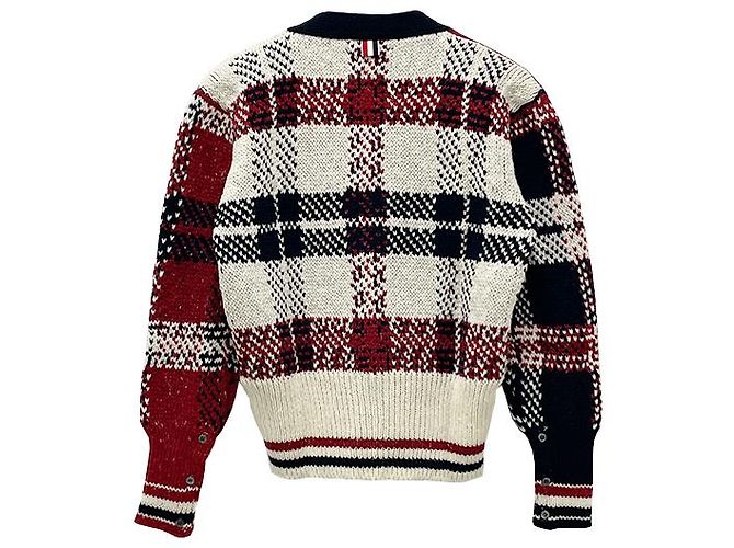 Thom Browne Donagole Karo-Streifen Cardigan Rot - Ansicht 15
