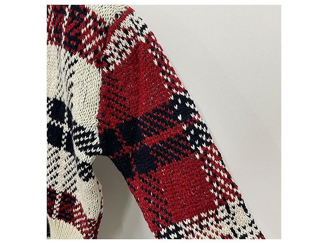 Thom Browne Donagole Karo-Streifen Cardigan Rot - Ansicht 17
