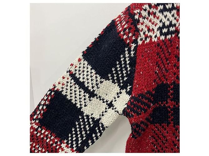 Thom Browne Donagole Karo-Streifen Cardigan Rot - Ansicht 6