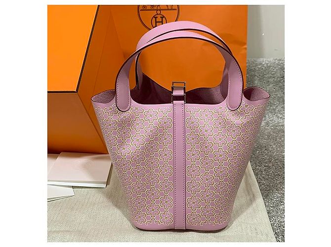 Hermès Bolso Hermes PICOTIN Lock Lucky Daisy Print Swift U-stamp Multicolor - vista 17