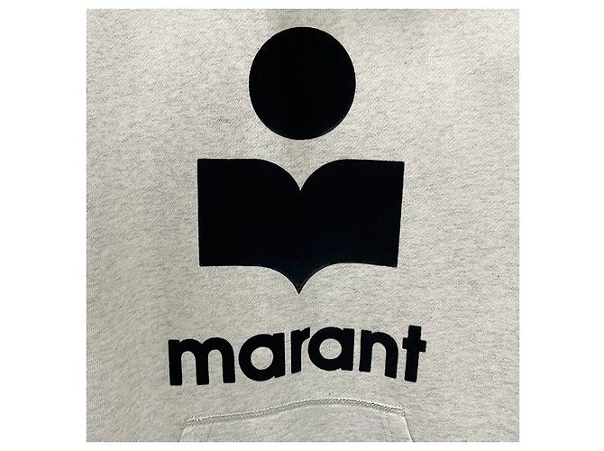 Isabel Marant MILEY Velours Logo Hoodie Ecru Weiß - Ansicht 14