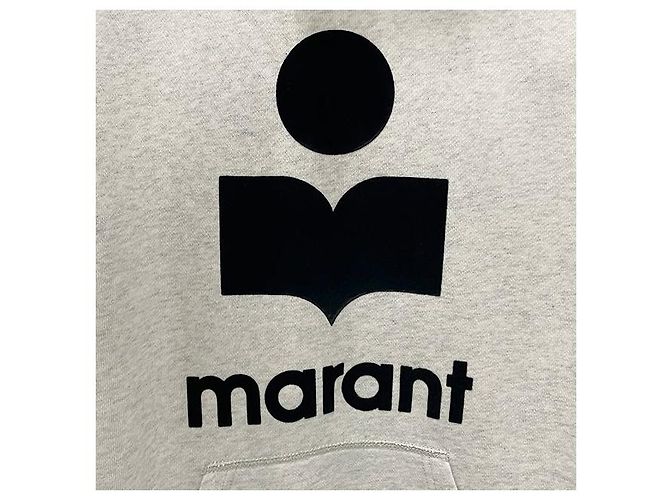 Isabel Marant MILEY Velours Logo Hoodie Ecru Weiß - Ansicht 4