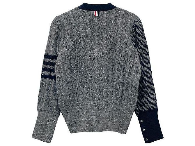 Thom Browne Donegal Kabel-Cardigan Funmix mit diagonalen Streben Braun - Ansicht 15