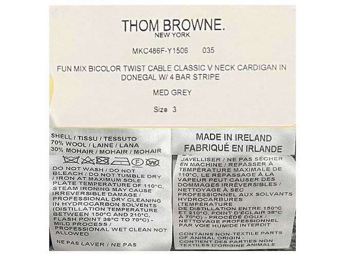 Thom Browne Donegal Kabel-Cardigan Funmix mit diagonalen Streben Braun - Ansicht 21