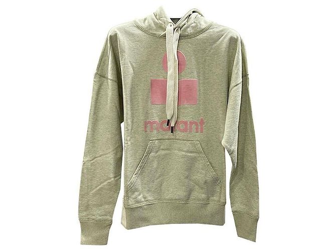 Isabel Marant Oversized Hoodie mit Etual Mansel Logo Hellgelb Puder LYPO - Ansicht 2