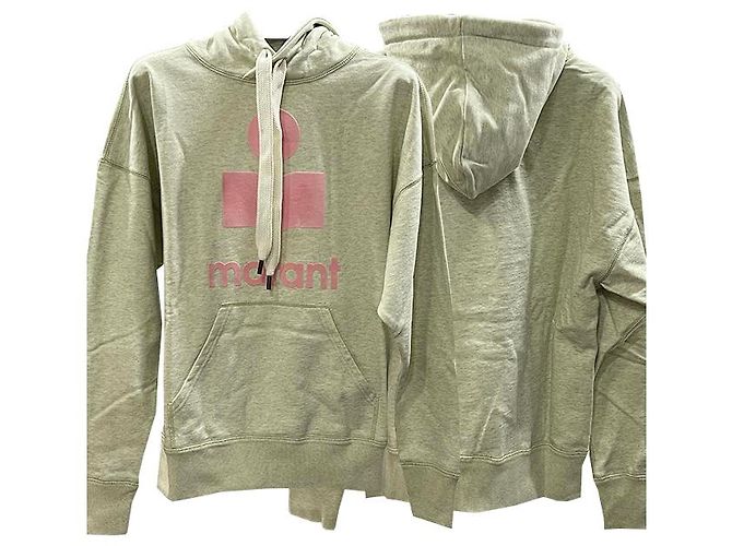 Isabel Marant Oversized Hoodie mit Etual Mansel Logo Hellgelb Puder LYPO - Ansicht 9