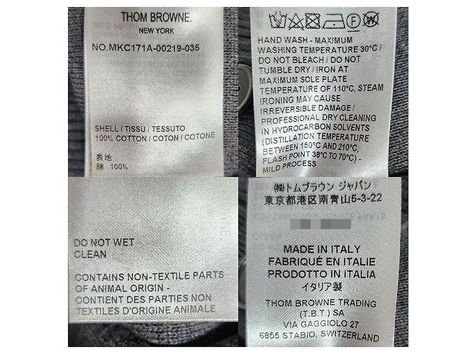 Thom Browne Milano-Stich Armband Bar Cardigan in Mittelgrau Braun - Ansicht 10