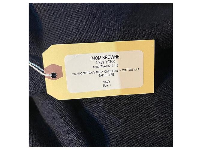 Thom Browne Milano Strickjacke in Marineblau - Ansicht 8