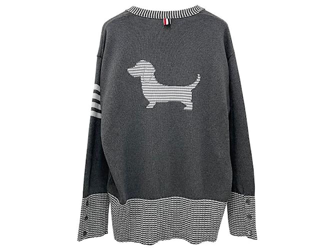 Thom Browne Hector Cardigan Mittelgrau Braun - Ansicht 15