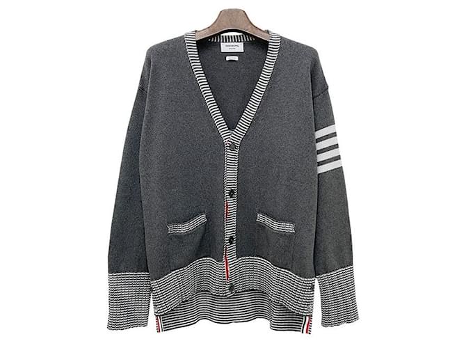 Thom Browne Hector Cardigan Mittelgrau Braun - Ansicht 2