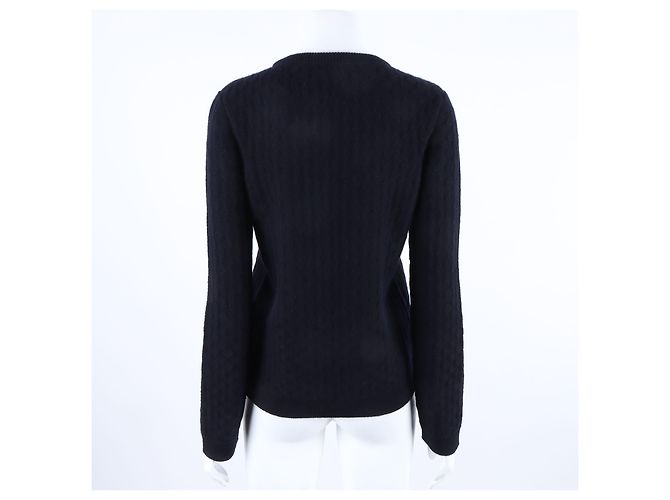 Top de cachemira Hermès Azul - vista 3