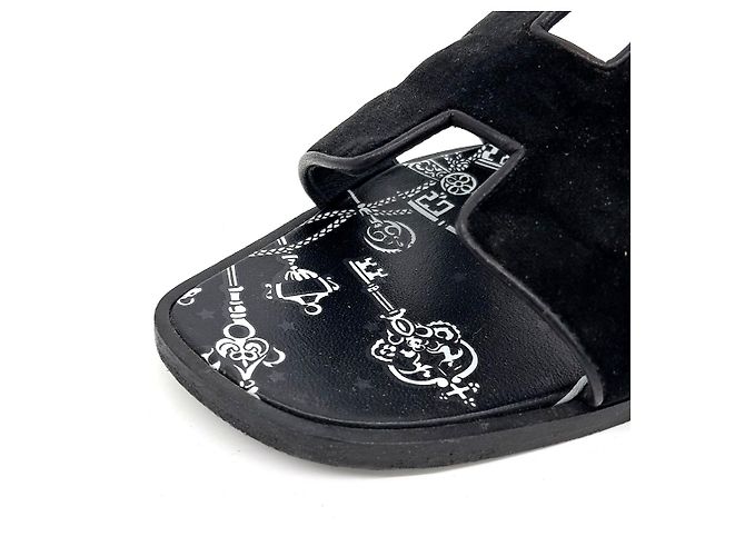 Pantofole in Velluto Oran di Hermès Nero - vista 5