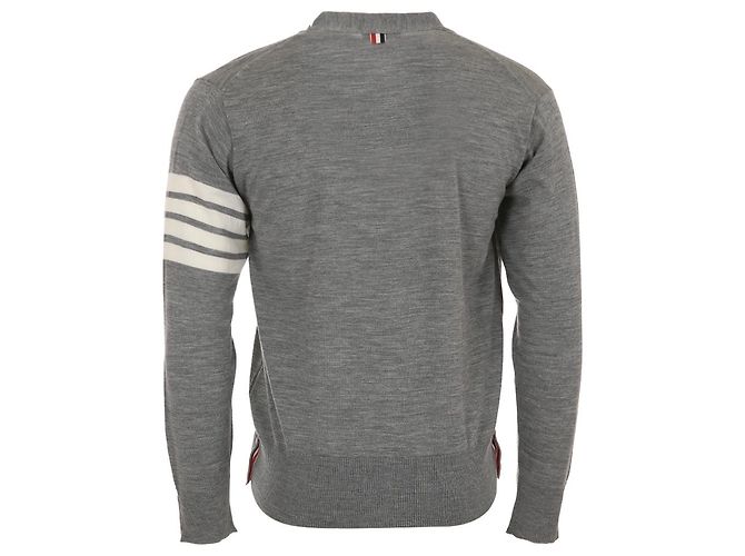 Thom Browne Klassische Merinowoll-Cardigan Diagonal Braun - Ansicht 6