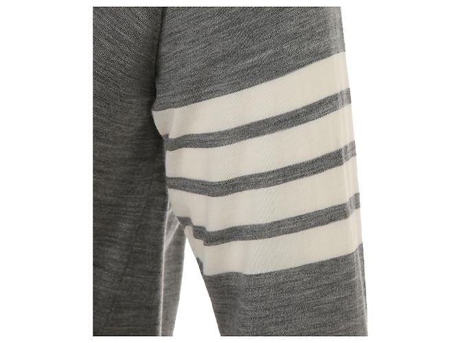 Thom Browne Klassische Merinowoll-Cardigan Diagonal Braun - Ansicht 9
