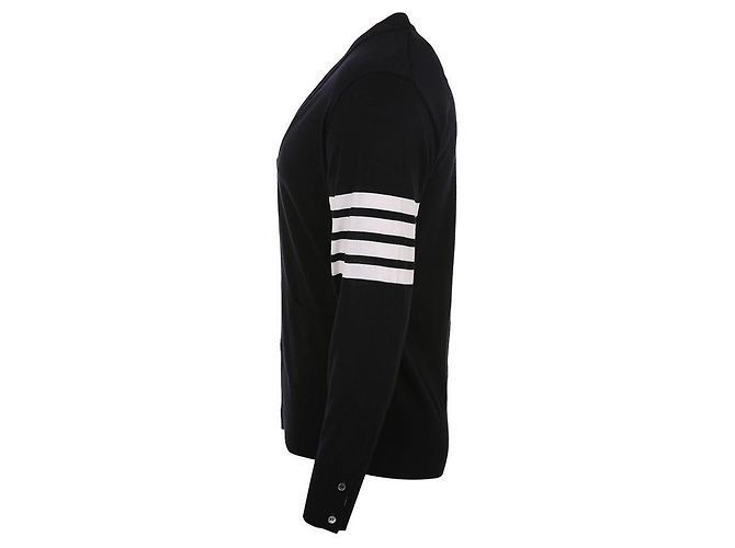 Thom Browne Cardigan classico asimmetrico in lana merino - vista 4