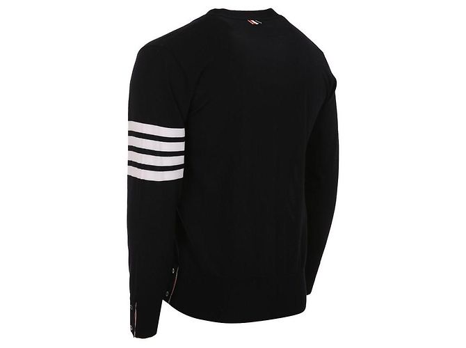 Thom Browne Cardigan classico asimmetrico in lana merino - vista 5
