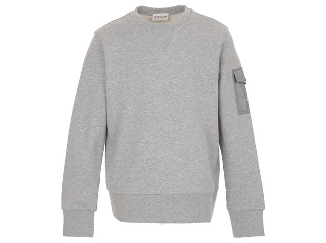 Sweatshirt mit Logo auf der Armtasche Moncler Kids Braun - Ansicht 2