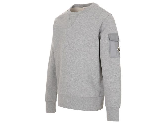 Sweatshirt mit Logo auf der Armtasche Moncler Kids Braun - Ansicht 3