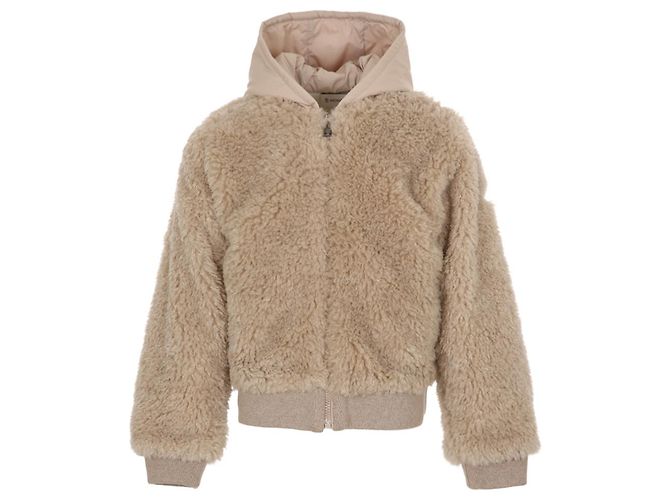 Chaqueta con capucha Teddy con cremallera Moncler Kids Castaño - vista 2