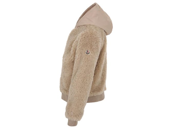 Chaqueta con capucha Teddy con cremallera Moncler Kids Castaño - vista 4