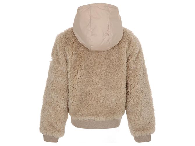 Chaqueta con capucha Teddy con cremallera Moncler Kids Castaño - vista 6
