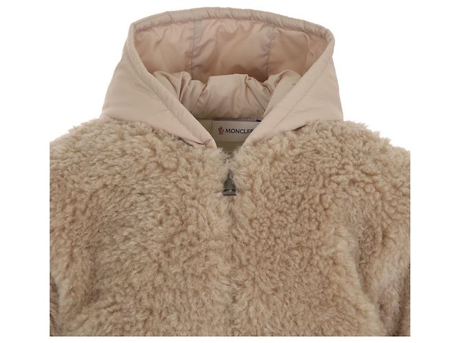 Chaqueta con capucha Teddy con cremallera Moncler Kids Castaño - vista 7