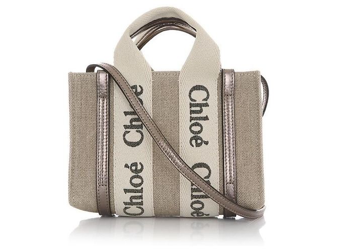 Chloé Borsa Tote Mini Lucida Woody Marrone - vista 2