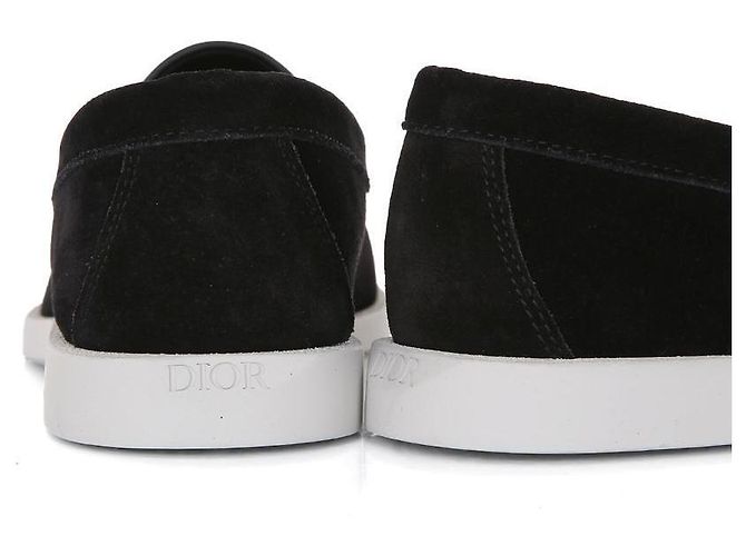 Dior Mocassini in Suede Obliquo Granville Nero - vista 11