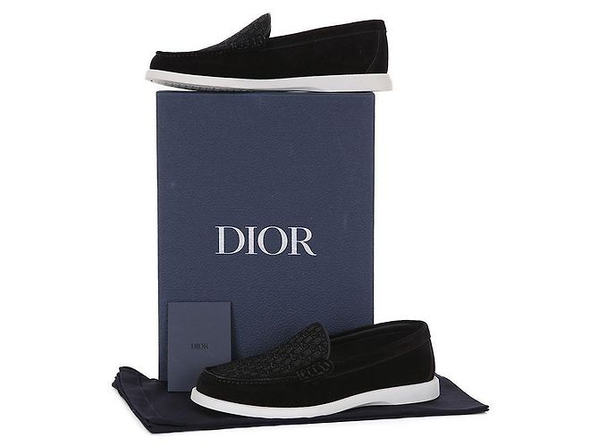 Dior Mocassini in Suede Obliquo Granville Nero - vista 12