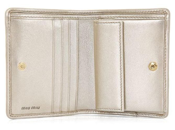 Miu Miu AFPP Napa Leder Geldbörse Golden - Ansicht 5