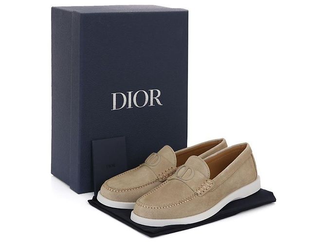 Dior Mocassini in Suede Beige Granville Marrone - vista 12