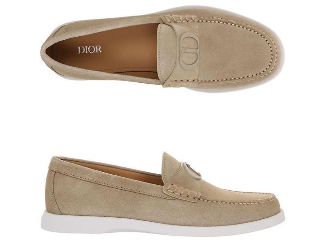 Dior Mocassini in Suede Beige Granville Marrone - vista 2