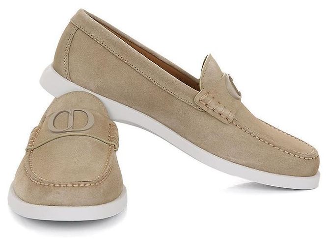 Dior Mocassini in Suede Beige Granville Marrone - vista 5