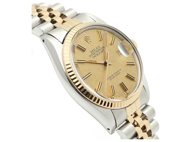 Rolex Montre Combi Homme Datejust Vintage Cadran Lin Multicolore - vue 11