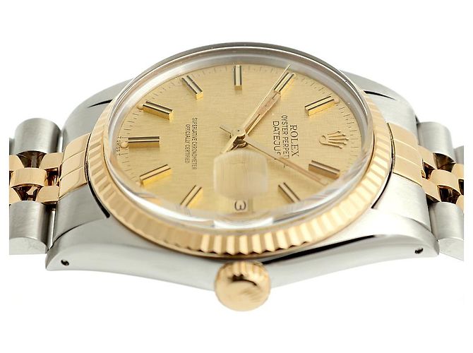 Rolex Montre Combi Homme Datejust Vintage Cadran Lin Multicolore - vue 12