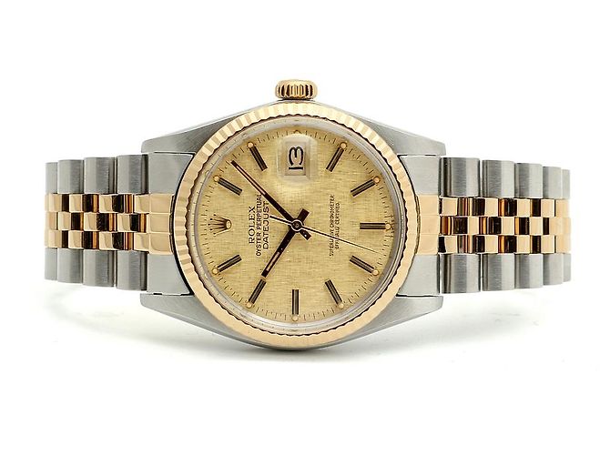 Rolex Montre Combi Homme Datejust Vintage Cadran Lin Multicolore - vue 18