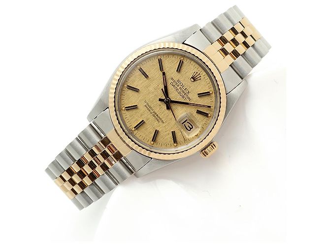 Rolex Montre Combi Homme Datejust Vintage Cadran Lin Multicolore - vue 22