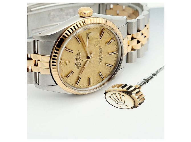 Rolex Montre Combi Homme Datejust Vintage Cadran Lin Multicolore - vue 24