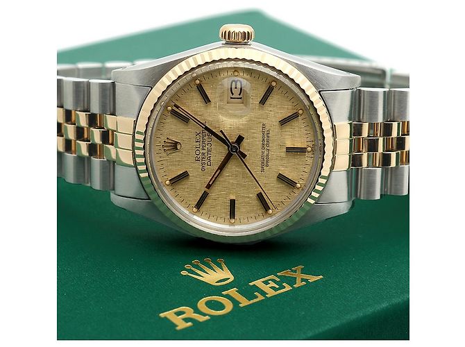 Rolex Montre Combi Homme Datejust Vintage Cadran Lin Multicolore - vue 25