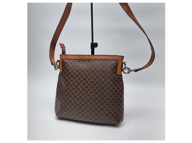 Céline Bolsa transversal com logo Triomphe Marrom - vista 10