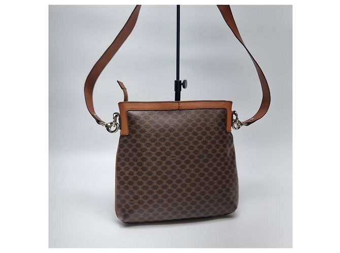 Céline Bolsa transversal com logo Triomphe Marrom - vista 11