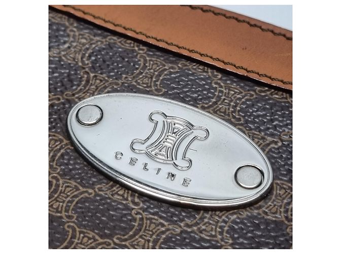 Céline Bolsa transversal com logo Triomphe Marrom - vista 17